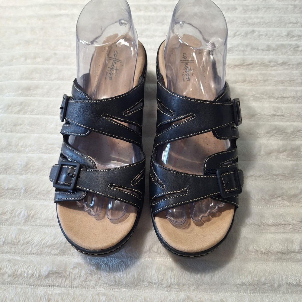 Clarks Collection Merliah Karli Sandals Womens 8 Black Slip On Adjustable... - Picture 3 of 12